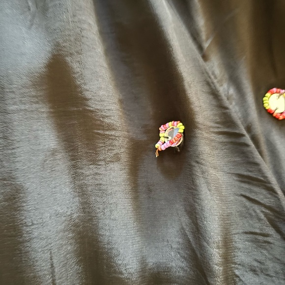 Farm Rio Black Rainbow Beaded Mirror Trim Trousers, size L - Picture 11 of 13